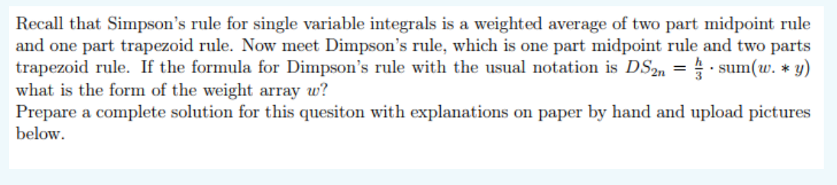 Recall that Simpson's rule for single variable