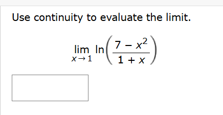 Use continuity t o evaluate the l i m i t . lim x