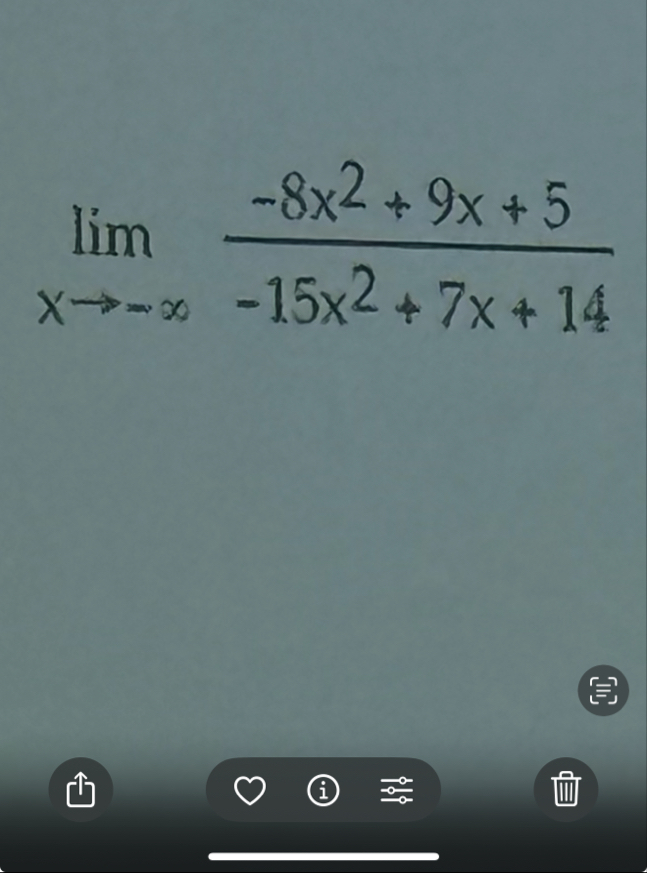 lim x - - 8 x 2 9 x 5 - 1 5 x 2 7 x 1 4