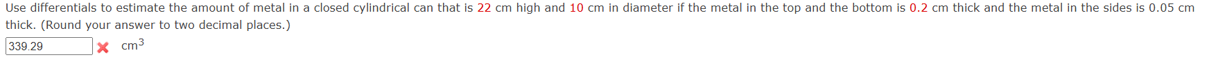 thick. ( R o u n d your answer t o two decimal