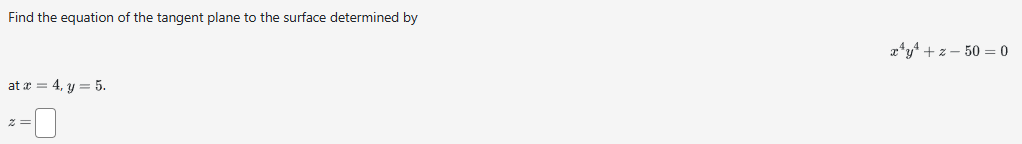 Find the equation o f the tangent plane t o the