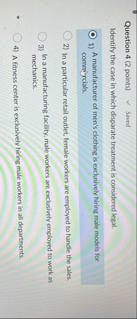 Question 4 ( 2 points ) Saved Identify the case