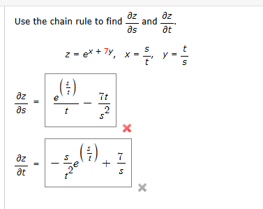 Use the chain rule t o find d e l z d e l s and d