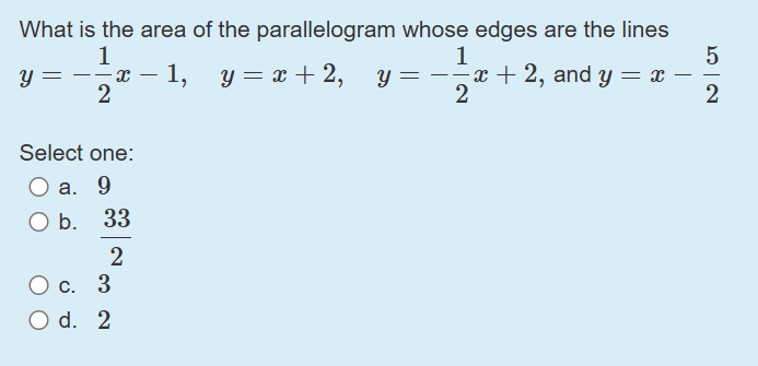 What i s the area o f the parallelogram whose