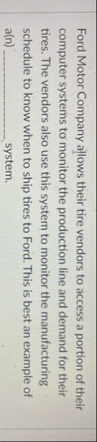 Ford Motor Company allows their tire vendors to