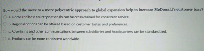 How would the move to a more polycentric approach