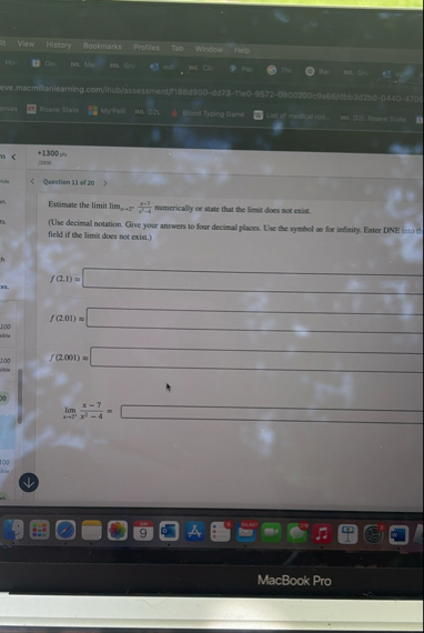 1 3 0 0 p m 9 0 0 0 Question 1 1 of 2 0 Extimate