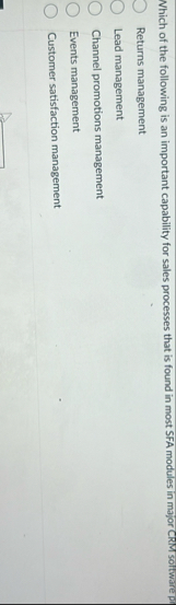 Which of the following is an important capability