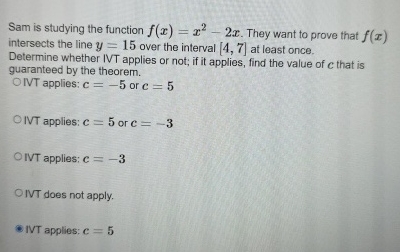 Sam is studying the function f ( x ) = x 2 - 2 x