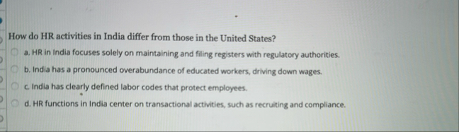 How do HR activities in India differ from those