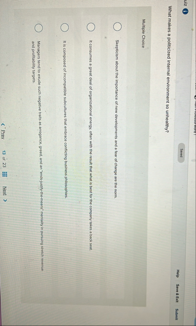 Help Save 8 Exit Submit What makes a politicized