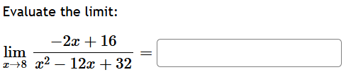 Evaluate the limit: \ lim _ ( x -  style=