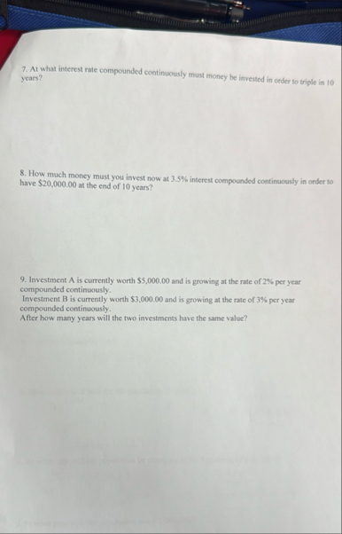 At what interest rate compounded continuously