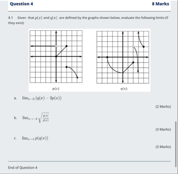 Question 4 8 Marks 4 . 1 Given that p ( x ) and q