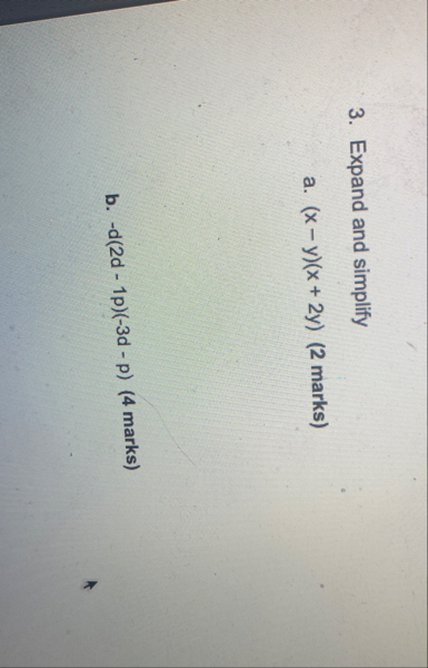Expand and simplify a . ( x - y ) ( x 2 y ) ( 2