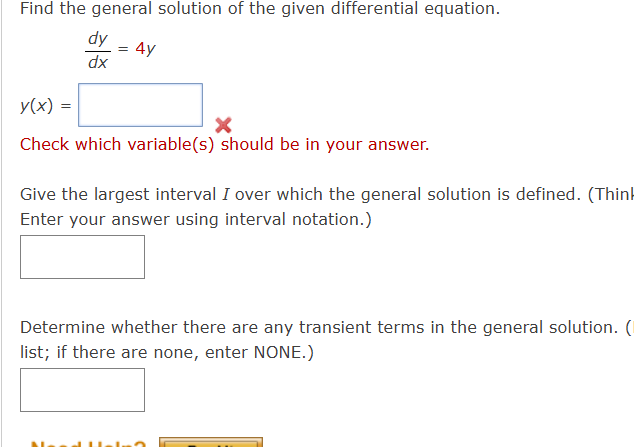 Find the general solution o f the given
