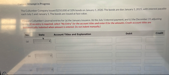 Current Attempt in Progress The Cullumber Company