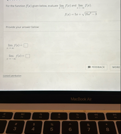 For the function f ( x ) given below, evaluate