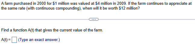 A farm purchased i n 2 0 0 0 for $ 1 million was