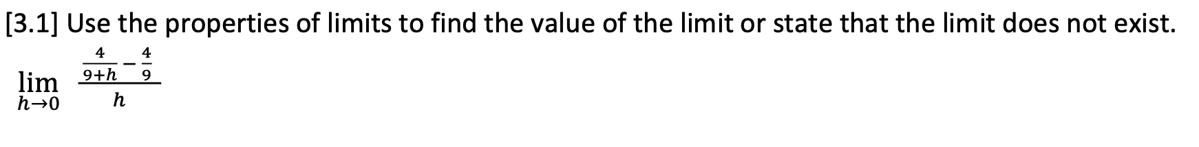 [ 3 . 1 ] Use the properties o f l i m i t s t o
