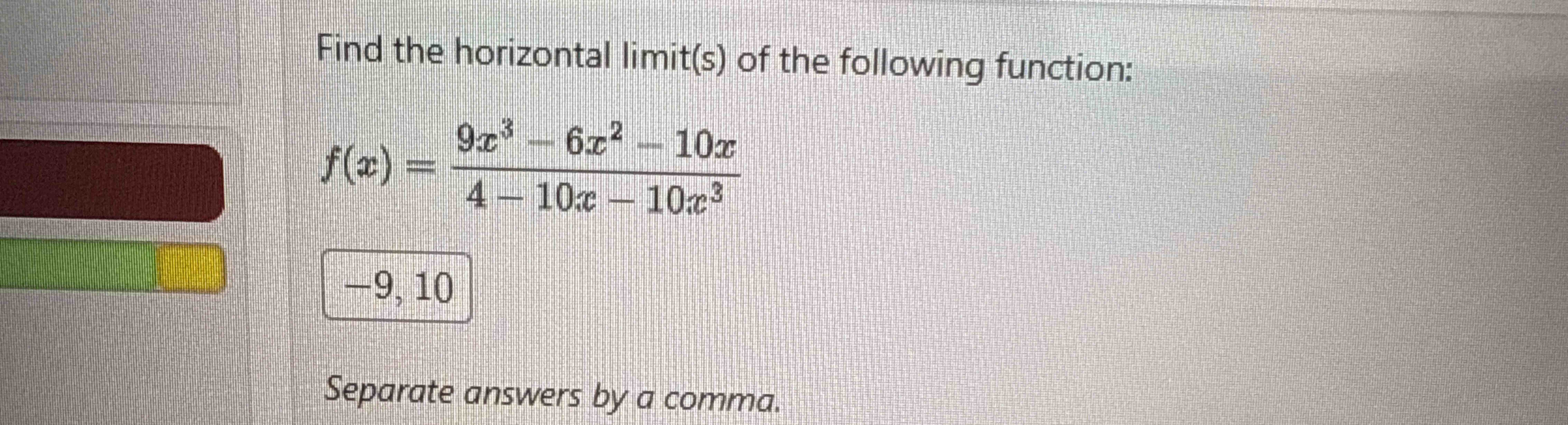 Find the horizontal l i m i t ( s ) o f the