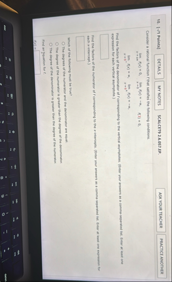 [ - / 1 Points ] SCALCET 9 2 . 6 . 0 5 7 . EP .