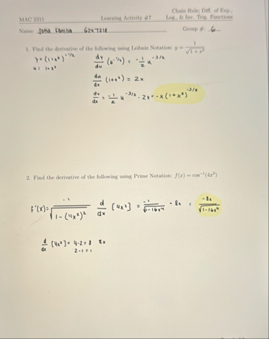 Chain Rele: DUA, of Exp. MAC 2 3 1 1 Learning