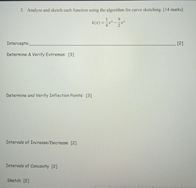 Analyze and sketch each function using the