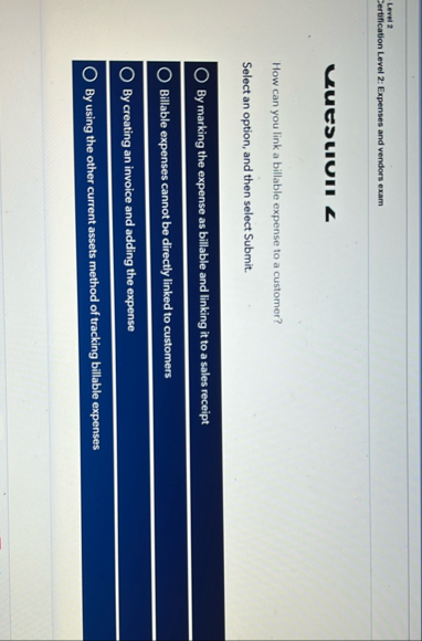 Level 2 Dertification Level 2 : Expenses and