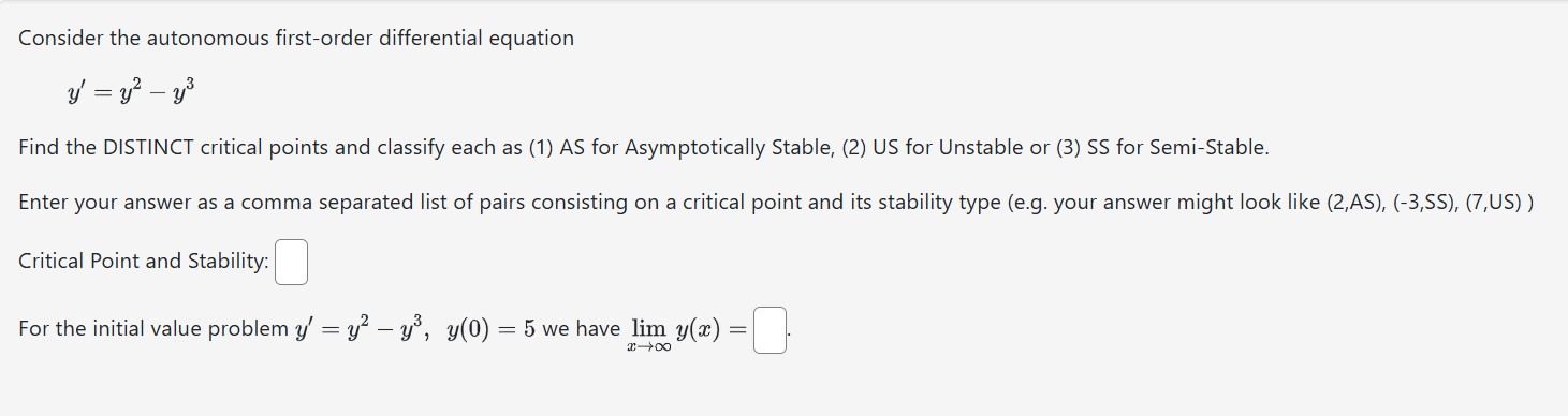 Consider the autonomous first - order