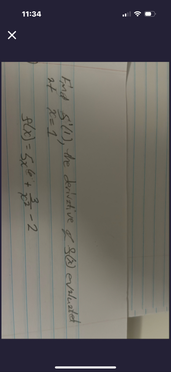 Find f ' ( 1 ) , the derivative of f ( x )