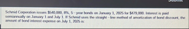 Schmid Coporation issues $ 5 4 0 , 0 0 0 , 8 % ,
