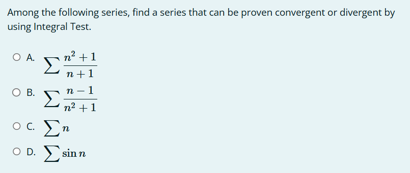 Among the following series, find a series that
