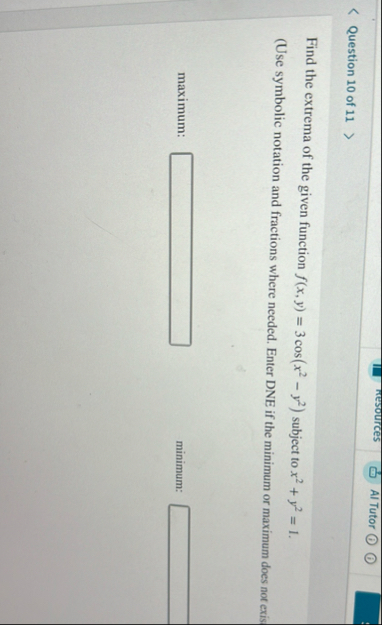 resources Al Tutor Question 1 0 of 1 1 Find the