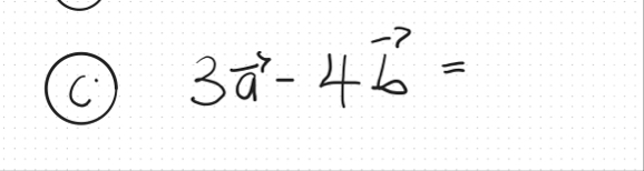 ( c ) 3 vec ( a ) - 4 vec ( b ) =
