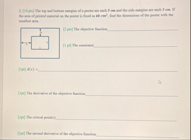 [ 1 0 pec ] The top and bottom margins of a