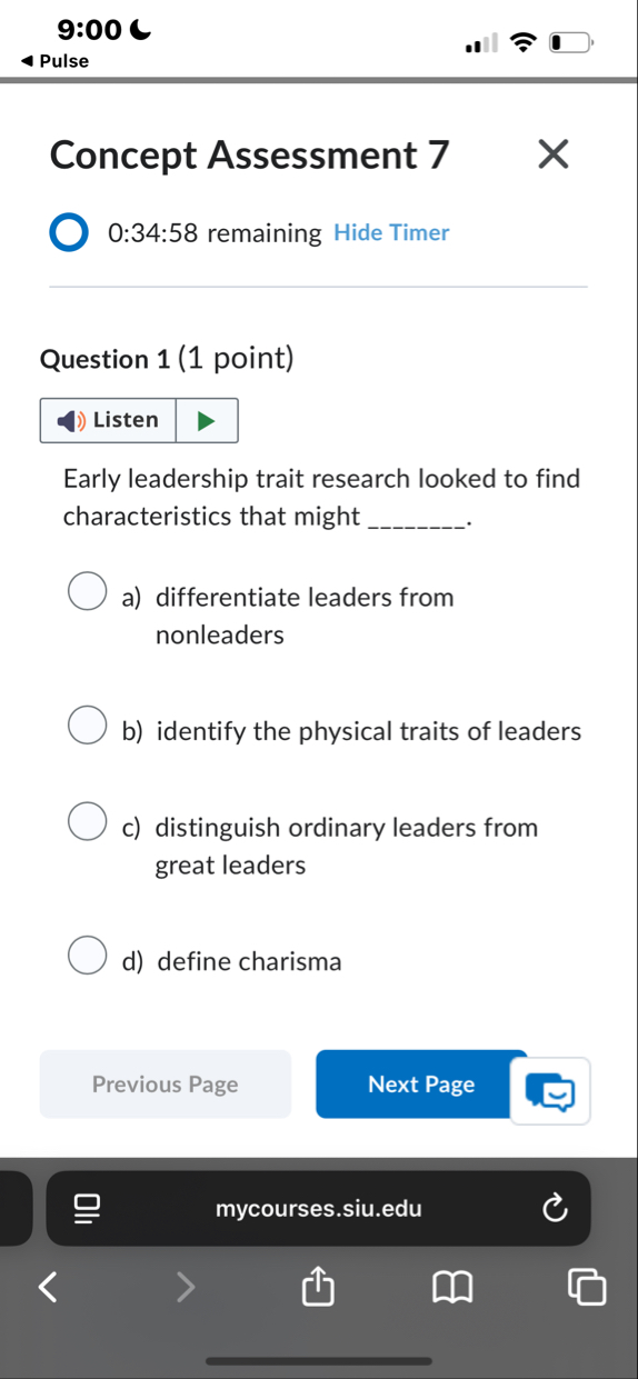 9 : 0 0 ( Pulse Concept Assessment 7 0 : 3 4 : 5