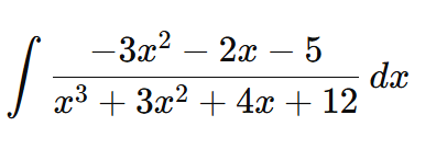 - 3 x 2 - 2 x - 5 x 3 + 3 x 2 + 4 x + 1 2 d x