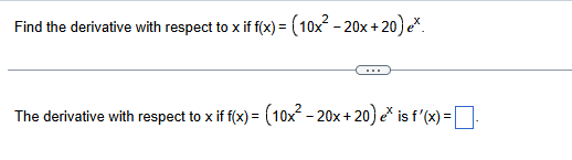 differentiate f ( x ) = e 3 x ? x 6 find f ' ( x