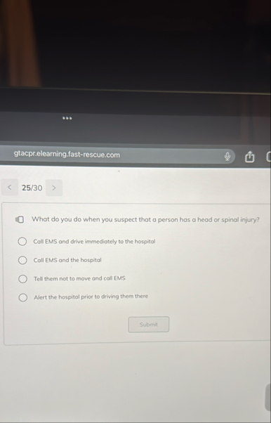 gtacpr.elearning.fast - rescue.com 2 5 / 3 0 What