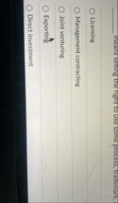 q , means selling the right to use some process,