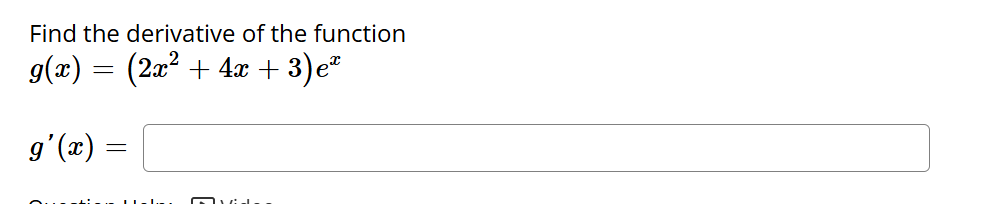 Find the derivative of the function g ( x ) = ( 2