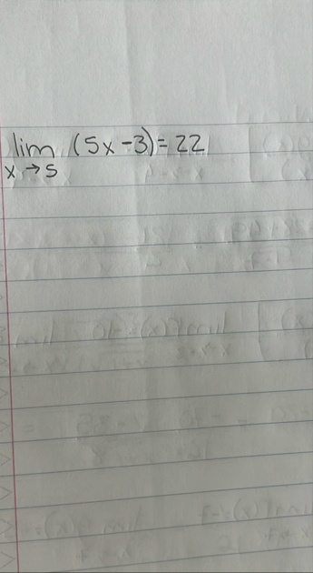 lim x 5 ( 5 x - 3 ) = 2 2
