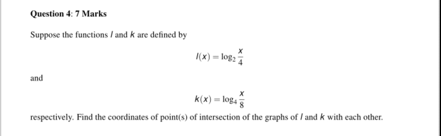 Question 4 : 7 Marks Suppose the functions l and