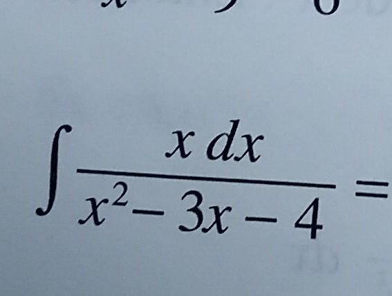 x d x x 2 - 3 x - 4 =