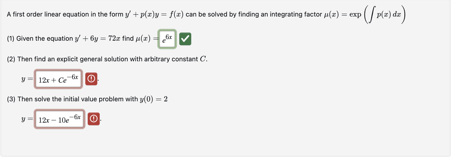 A first order linear equation in the form y ^ ( '
