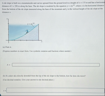 A ski slope is built on a mouncainside and curves
