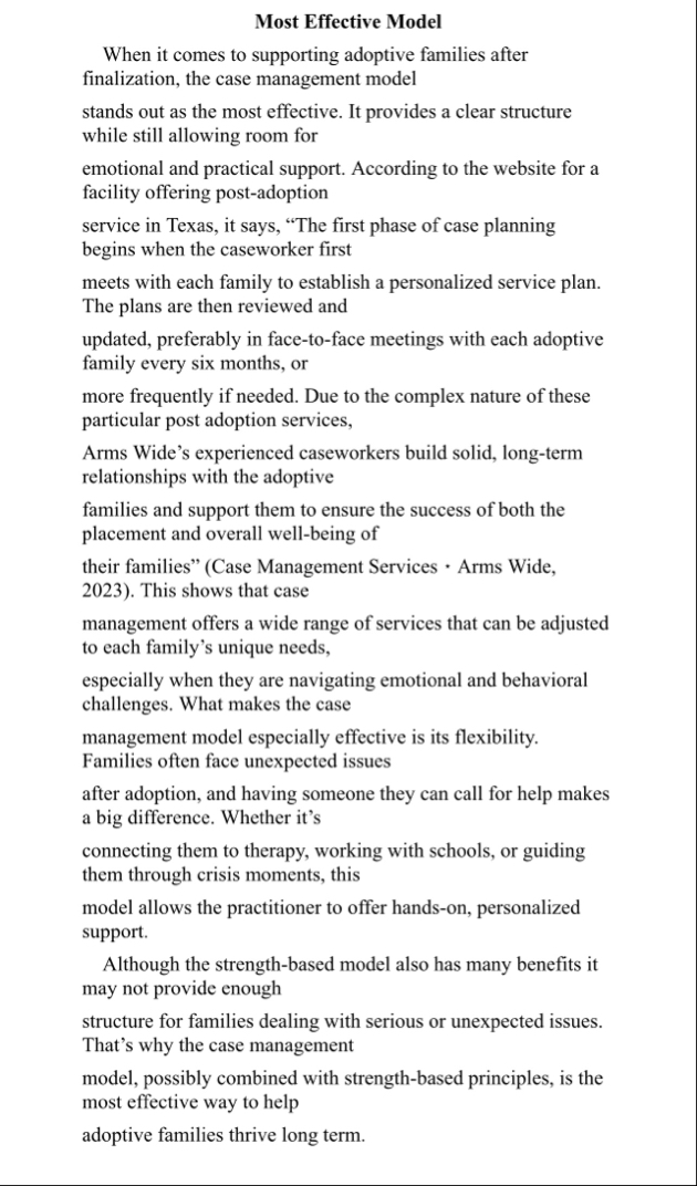 Most Effective Model When it comes to supporting