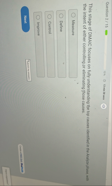 Question 2 1 5 1 3 % ( C ) 1 3 min 3 8 secs This