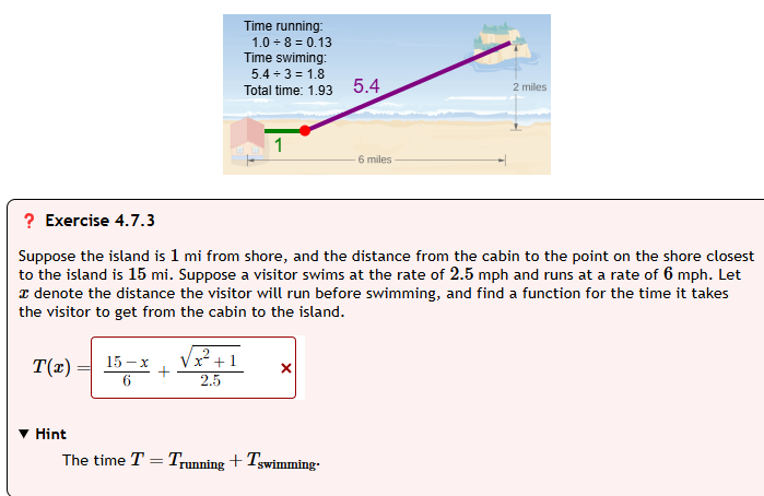 ? Exercise 4 . 7 . 3 Suppose the island i s 1 m i